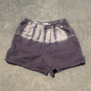 Purple and Tan Tie-Dye Sweat Shorts